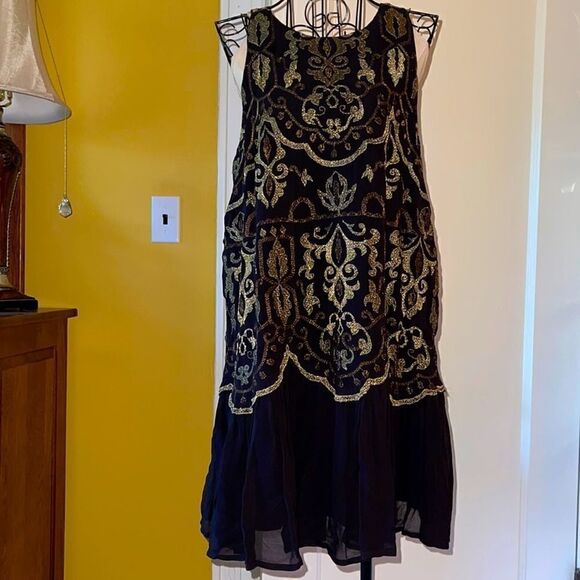 Free People metallic thread dress NWOT S - Picture 1 of 10